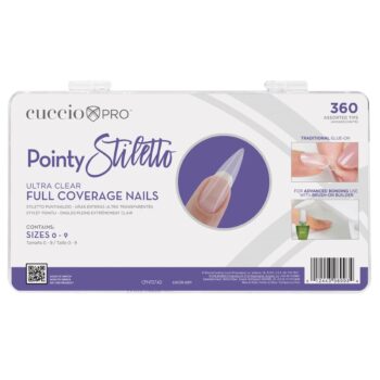 Pointy Stiletto Ultra Clear Full Cover Tips 360ct
