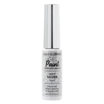 Gel Paint with Striping Brush for Nail Art Silver