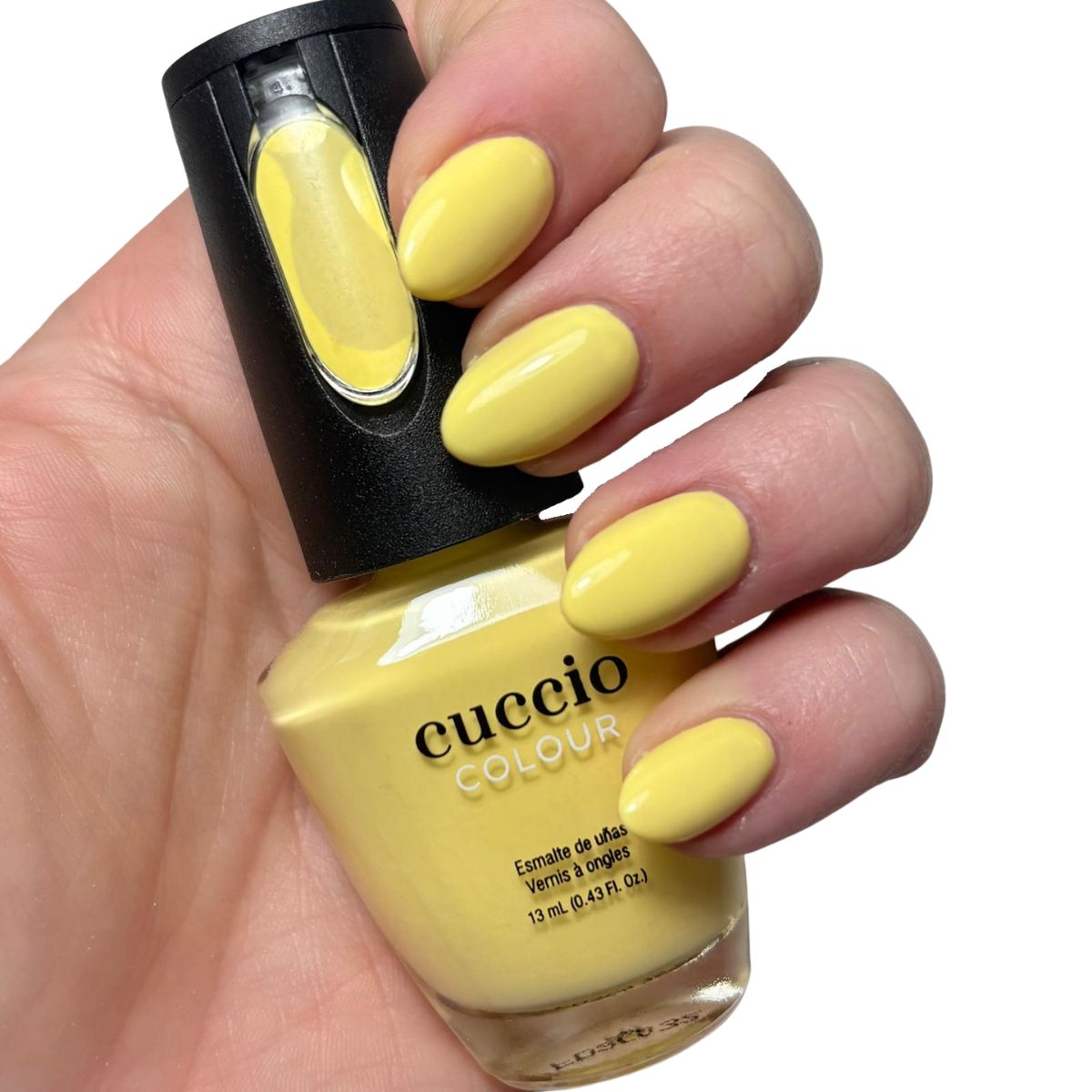 Sunlit Smirk - Sun Yellow Creme Professional Nail Lacquer - Cuccio Colour Nail Polish 13ml - Image 2