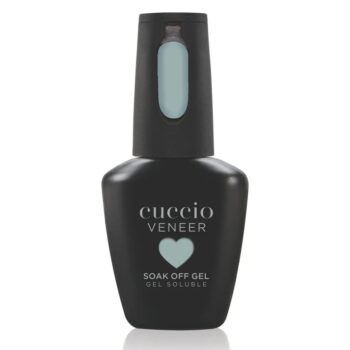 Cuccio Colour Veneer Sea Me Go Aqua Blue gel nail polish bottle from the Spellbound Collection