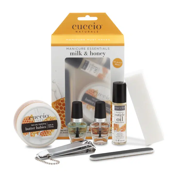 Professional Manicure Essentials Starter Set – Travel Nail Care Kit with Milk & Honey