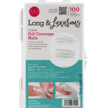 ASP Ultra Clear Full Coverage Nail Tips Long & Luxurious 100pk